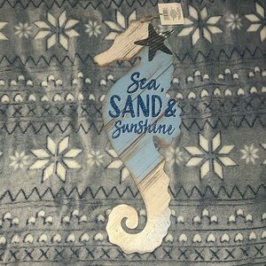 Blue and White Seahorse Wall Decor